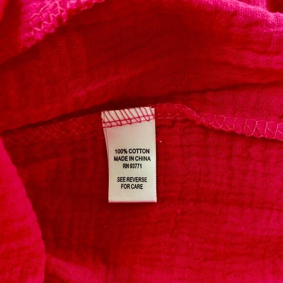 Kaktus Hot Pink Sleeveless Button Down Top With Front Tie Petite Small PS NEW - Picture 6 of 9